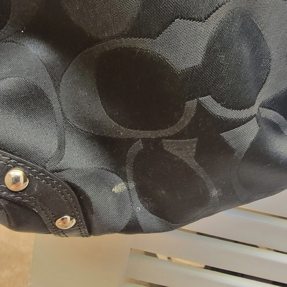 Black Satin Coach Shoulder Bag - Picture 5 of 8